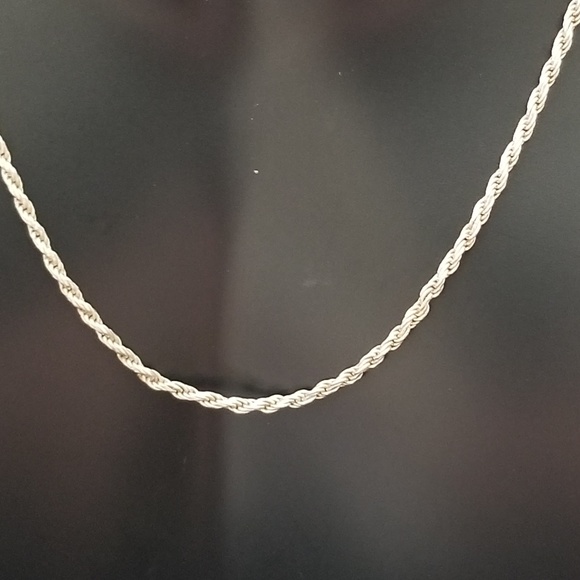 Vintage Jewelry - Vintage Long Sterling Silver Rope Chain